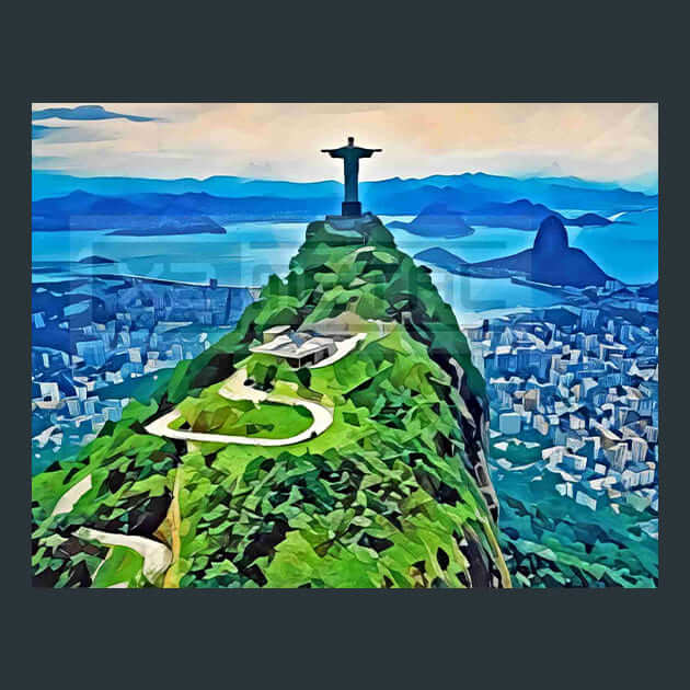Brazil Statue of Jeseus Metal Wall Art and Desktop Mouse Pad by X2Metal