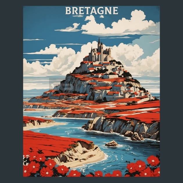 Bretagne France Metal Wall Art and Desktop Mouse Pad by X2Metal