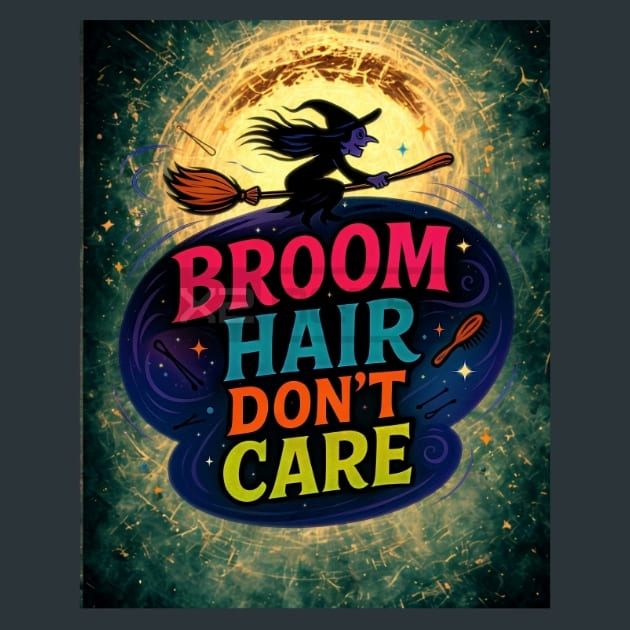 Broom Hair, Don t Care Metal Wall Art and Desktop Mouse Pad by X2Metal