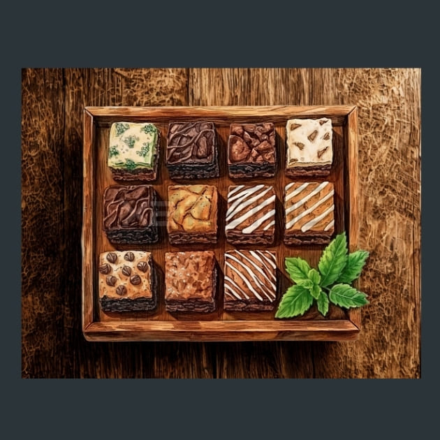 Brownie &amp; Chocolate 1 Metal Wall Art and Desktop Mouse Pad by X2Metal
