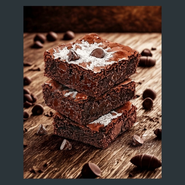 Brownie &amp; Chocolate 3 Metal Wall Art and Desktop Mouse Pad by X2Metal