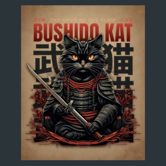 Bushido-Cat-Japan-Samurai-Metal-Print
