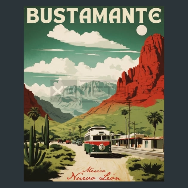 Bustamante Nuevo Len Mexico Metal Wall Art and Desktop Mouse Pad by X2Metal