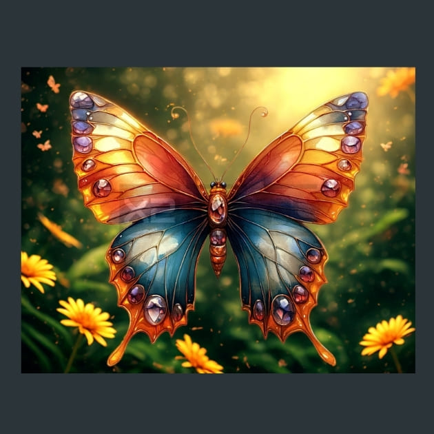 Butterfly Wings 5 Metal Wall Art and Desktop Mouse Pad by X2Metal