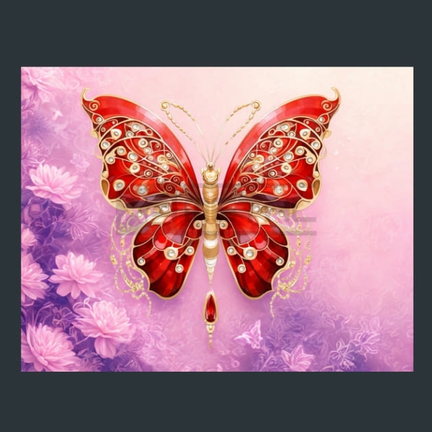 Butterfly 102 Metal Wall Art and Desktop Mouse Pad by X2Metal
