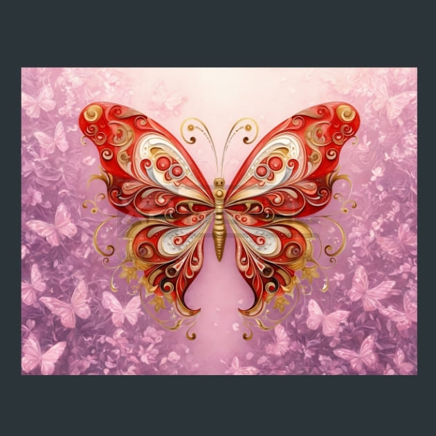 Butterfly 103 Metal Wall Art and Desktop Mouse Pad by X2Metal