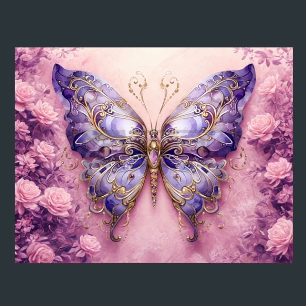 Butterfly 107 Metal Wall Art and Desktop Mouse Pad by X2Metal