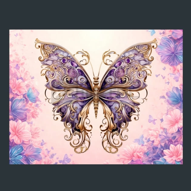 Butterfly 113 Metal Wall Art and Desktop Mouse Pad by X2Metal