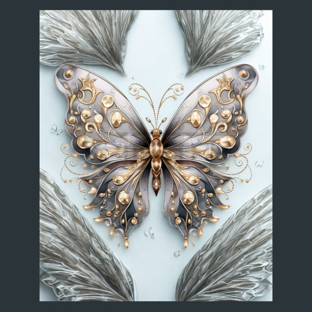 Butterfly 20 Metal Wall Art and Desktop Mouse Pad by X2Metal