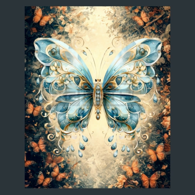 Butterfly 28 Metal Wall Art and Desktop Mouse Pad by X2Metal