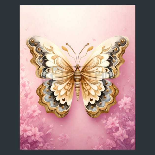 Butterfly 2 Metal Wall Art and Desktop Mouse Pad by X2Metal