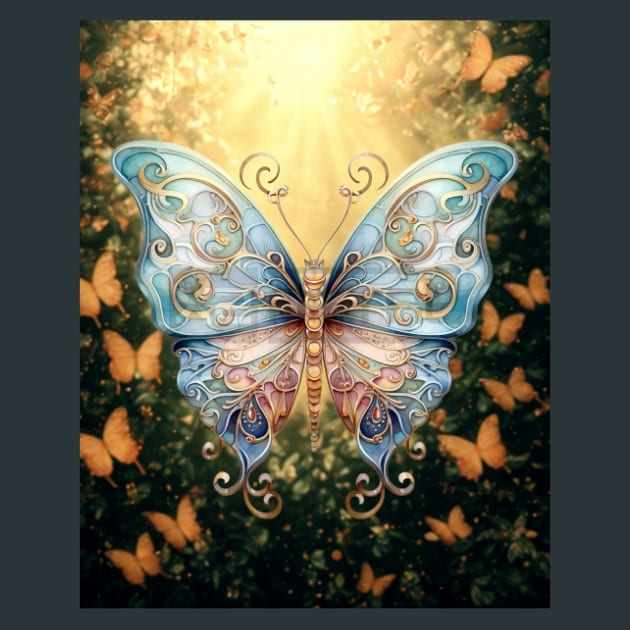 Butterfly 38 Metal Wall Art and Desktop Mouse Pad by X2Metal