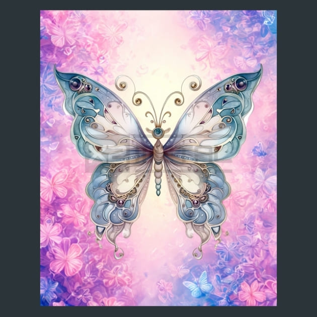 Butterfly 44 Metal Wall Art and Desktop Mouse Pad by X2Metal