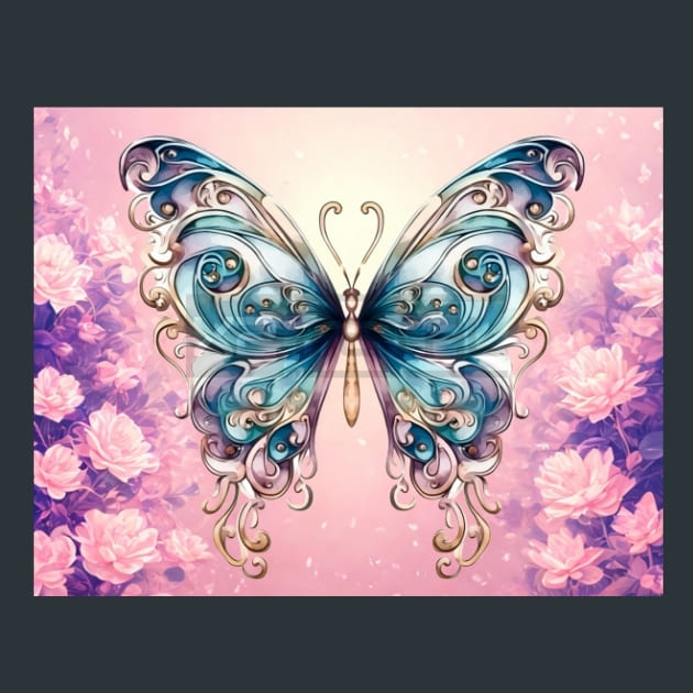 Butterfly 57 Metal Wall Art and Desktop Mouse Pad by X2Metal