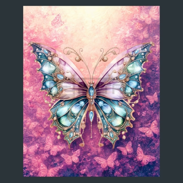 Butterfly 62 Metal Wall Art and Desktop Mouse Pad by X2Metal