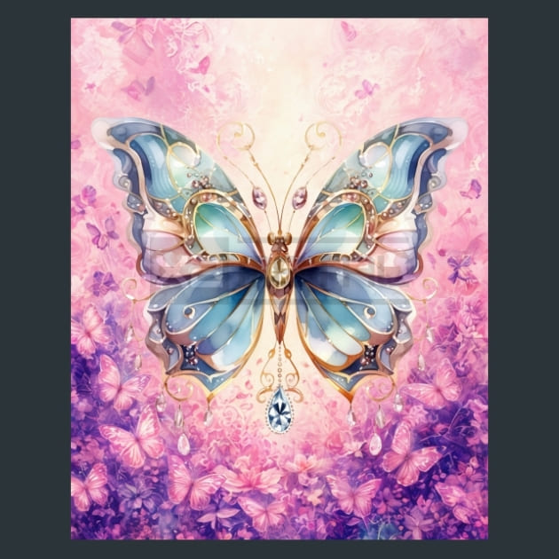 Butterfly 72 Metal Wall Art and Desktop Mouse Pad by X2Metal