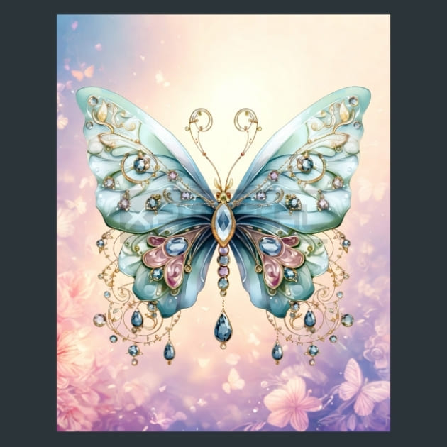 Butterfly 76 Metal Wall Art and Desktop Mouse Pad by X2Metal