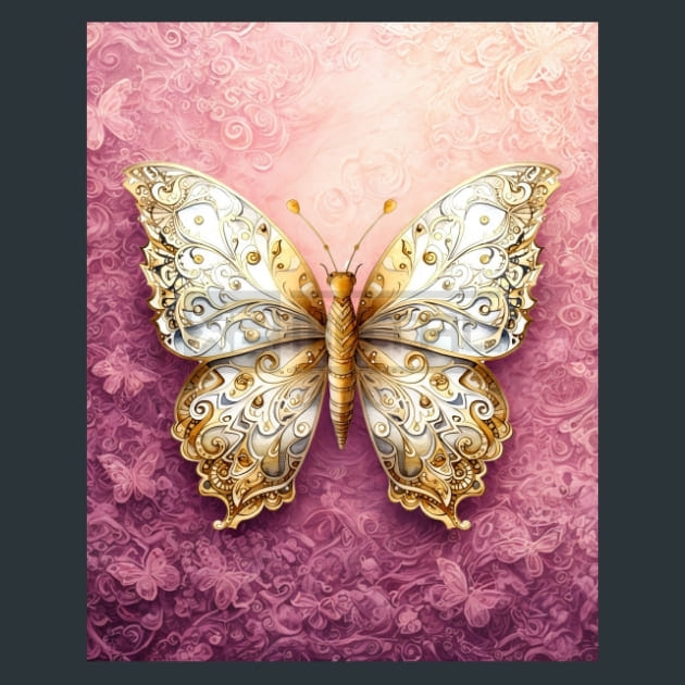 Butterfly 8 Metal Wall Art and Desktop Mouse Pad by X2Metal