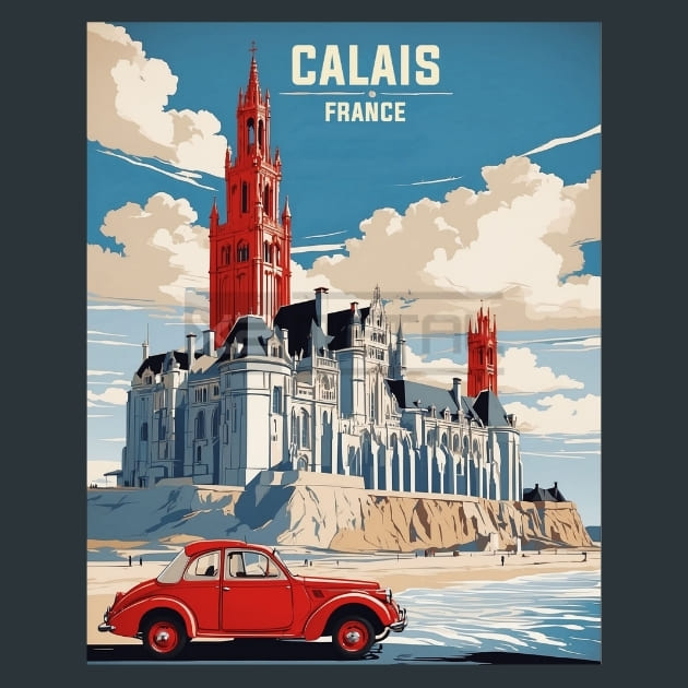 Calais France Metal Wall Art and Desktop Mouse Pad by X2Metal
