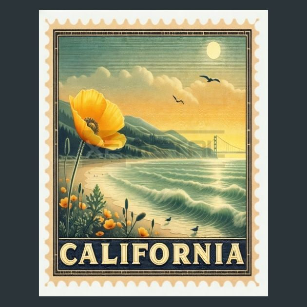 California-Stamp-2-Metal-Prints