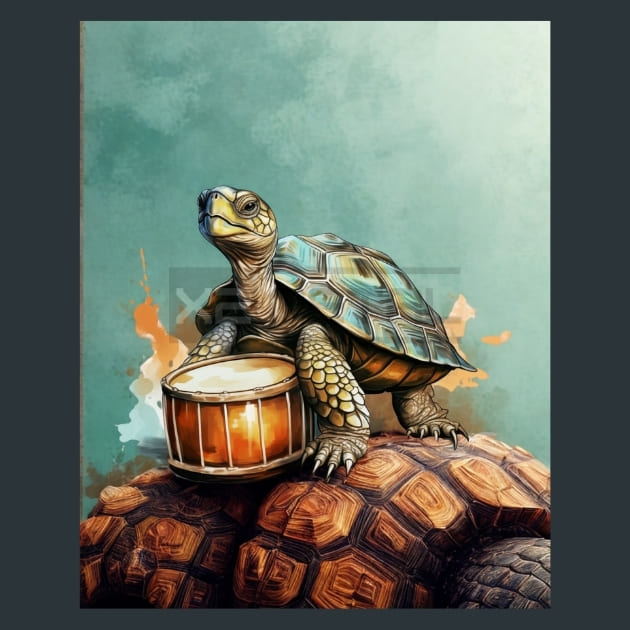 Call of the Untamed Turtle Metal Wall Art and Desktop Mouse Pad by X2Metal