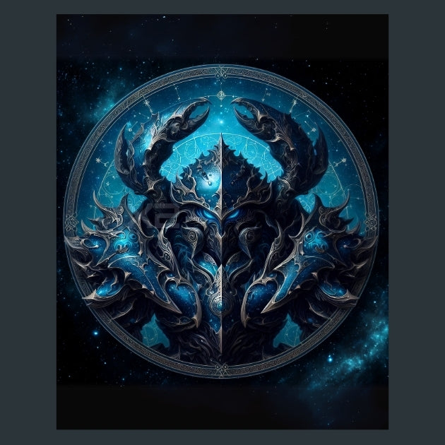 Cancer-Celestial-Zodiac-Guardians Metal Wall Art and Desktop Mouse Pad by X2Metal