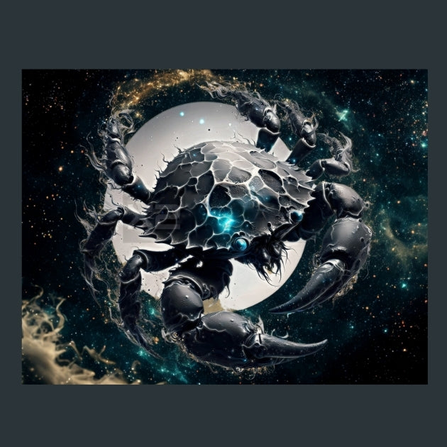 Cancer-Zodiac-Signs-Ethereal Metal Wall Art and Desktop Mouse Pad by X2Metal