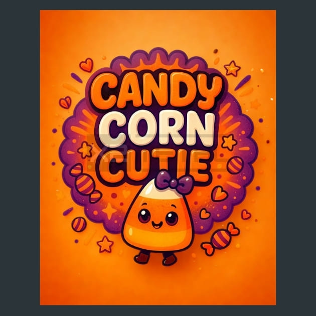 Candy Corn Cutie Metal Wall Art and Desktop Mouse Pad by X2Metal