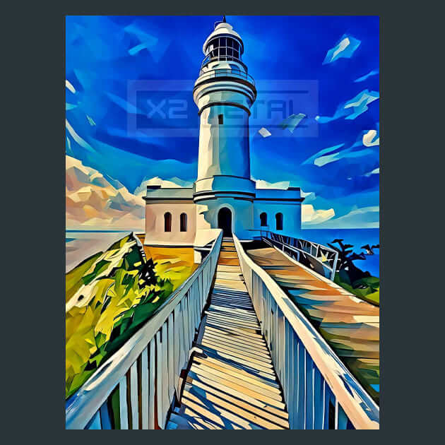 Cape Byron Lighthouse Metal Wall Art and Desktop Mouse Pad by X2Metal