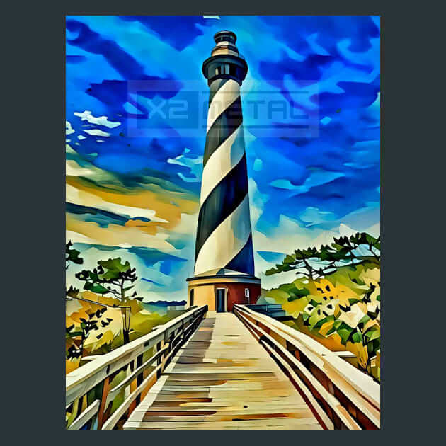 Cape Hatteras Icon Metal Wall Art and Desktop Mouse Pad by X2Metal