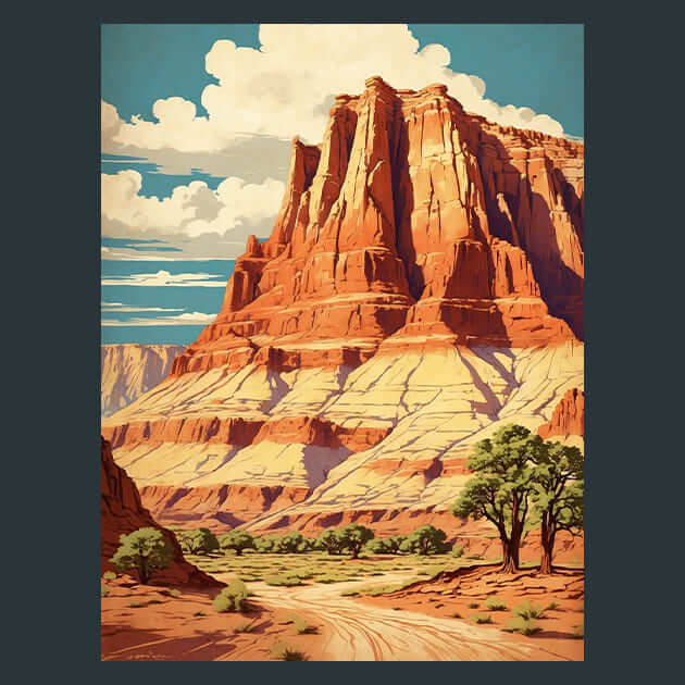 Capitol Reef Metal Wall Art and Desktop Mouse Pad by X2Metal