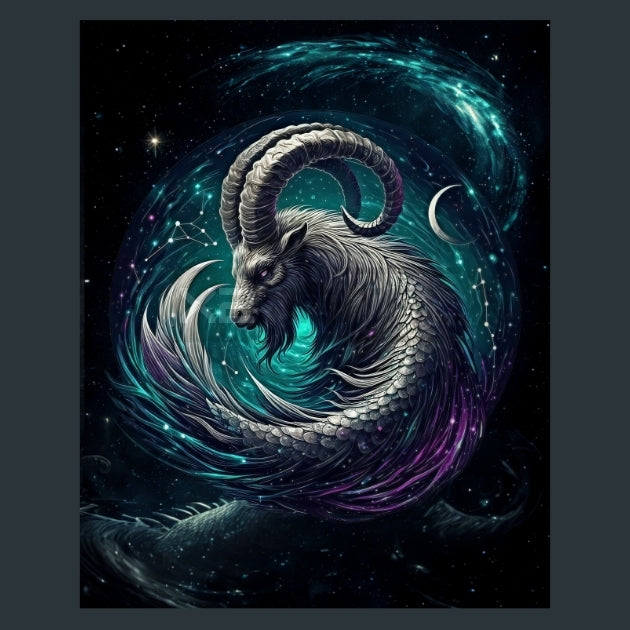 Capricorn-Celestial-Zodiac-Signs Metal Wall Art and Desktop Mouse Pad by X2Metal