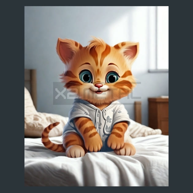 Cat Pajaminals 35 Metal Wall Art and Desktop Mouse Pad by X2Metal
