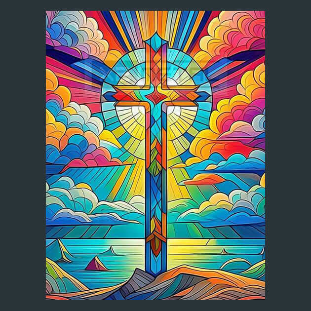 Celestial Cross – Metal Print &amp; Mouse Pad | ChromaLuxe | Made in Iowa USA