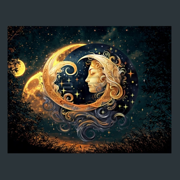 Celestial Sun Moon 13 Metal Wall Art and Desktop Mouse Pad by X2Metal