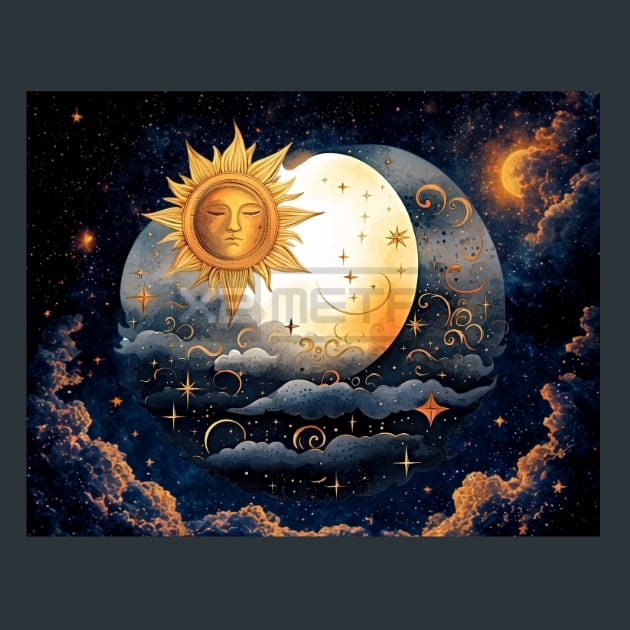 Celestial Sun Moon 4 – Metal Print &amp; Mouse Pad | ChromaLuxe | Made in Iowa USA