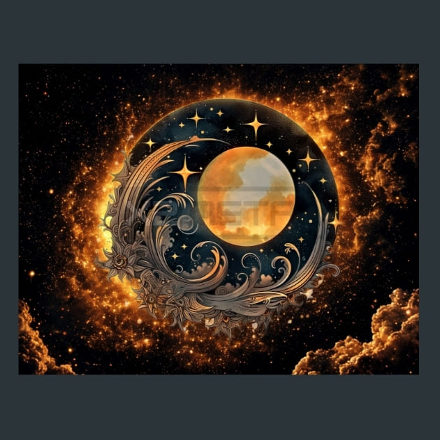 Celestial Sun Moon 8 Metal Wall Art and Desktop Mouse Pad by X2Metal