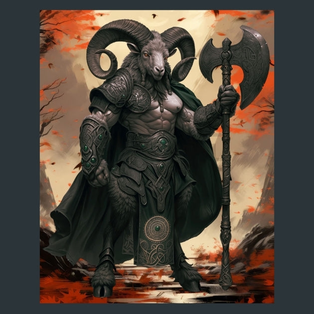 Celtic Ram Warriors - Alpha Animals Metal Wall Art and Desktop Mouse Pad by X2Metal