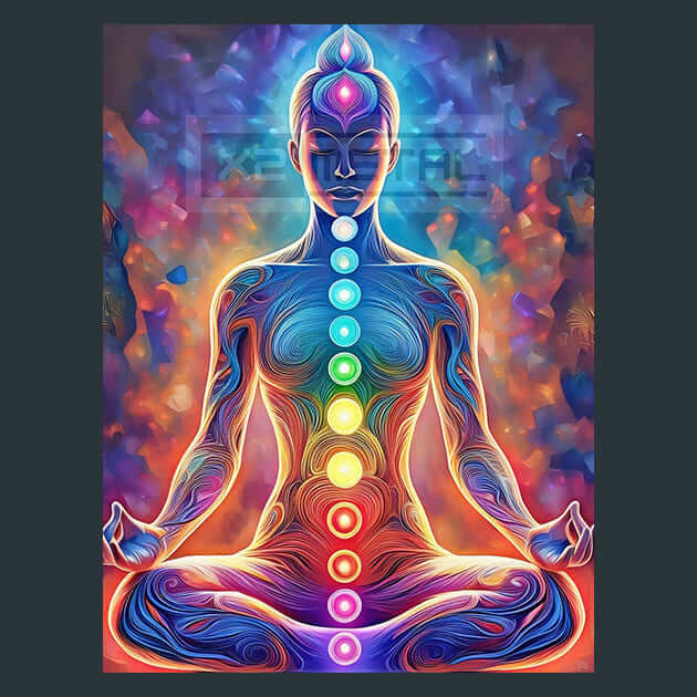 Chakra Alignment Divine Grace Metal Wall Art and Desktop Mouse Pad by X2Metal