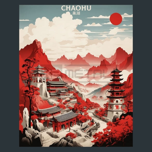 Chaohu China Metal Wall Art and Desktop Mouse Pad by X2Metal