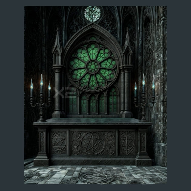 Chapel-Gothic Alchemy Metal Wall Art and Desktop Mouse Pad by X2Metal