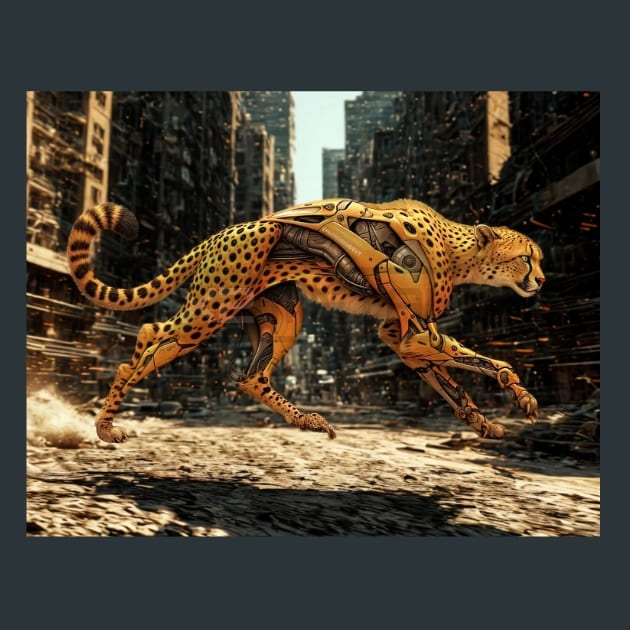 Cheetah Mechanimals Metal Wall Art and Desktop Mouse Pad by X2Metal