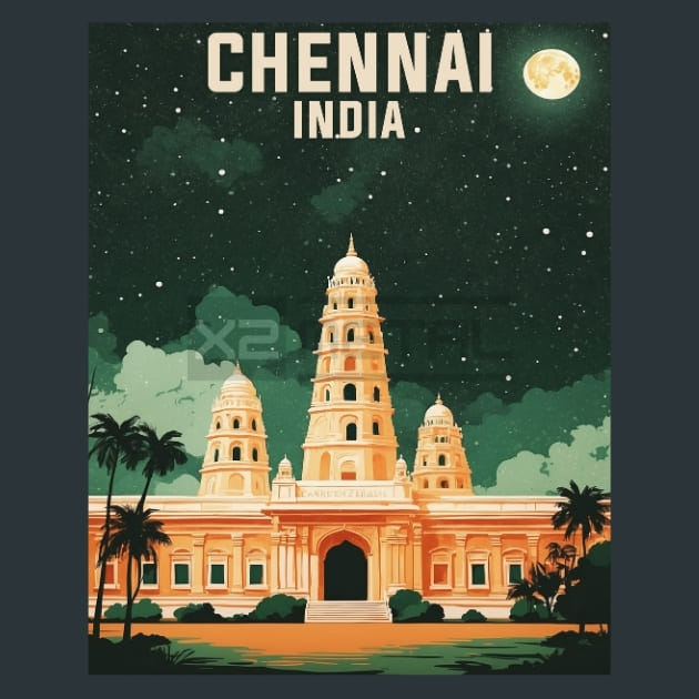 Chennai India Metal Wall Art and Desktop Mouse Pad by X2Metal