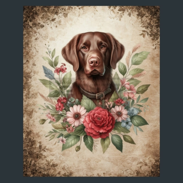 Chesapeake Bay Retriever 2 Metal Wall Art and Desktop Mouse Pad by X2Metal