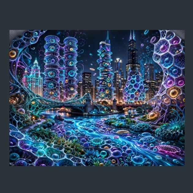 Chicago-Bioluminescent-Metal-Print