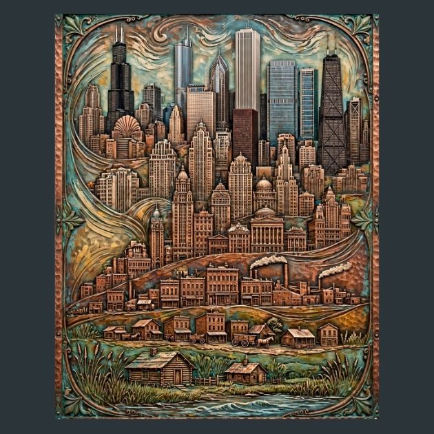 Chicago-Evolution-Metal-Print