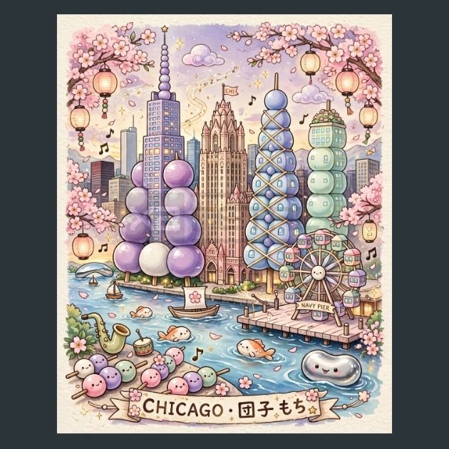 Chicago-Japan-Style-Metal-Print