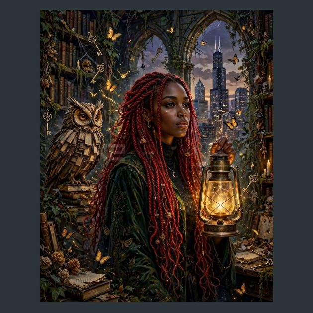Chicago-Magical-Library-Portrait-Metal-Print