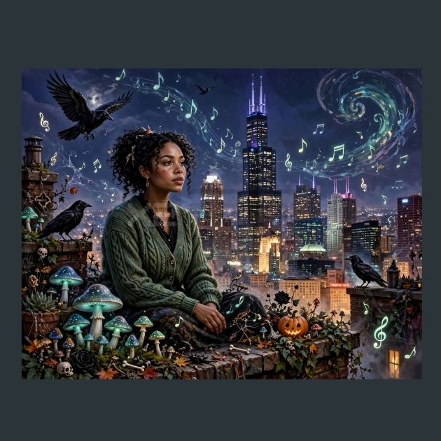 Chicago-Rooftop-Fantasy-Metal-Print