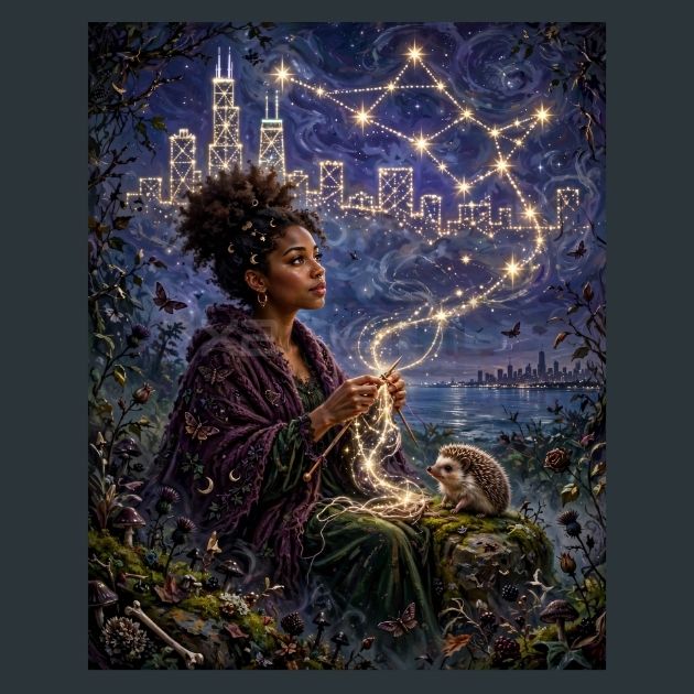 Chicago-Star-Thread-Constellation-Metal-Print
